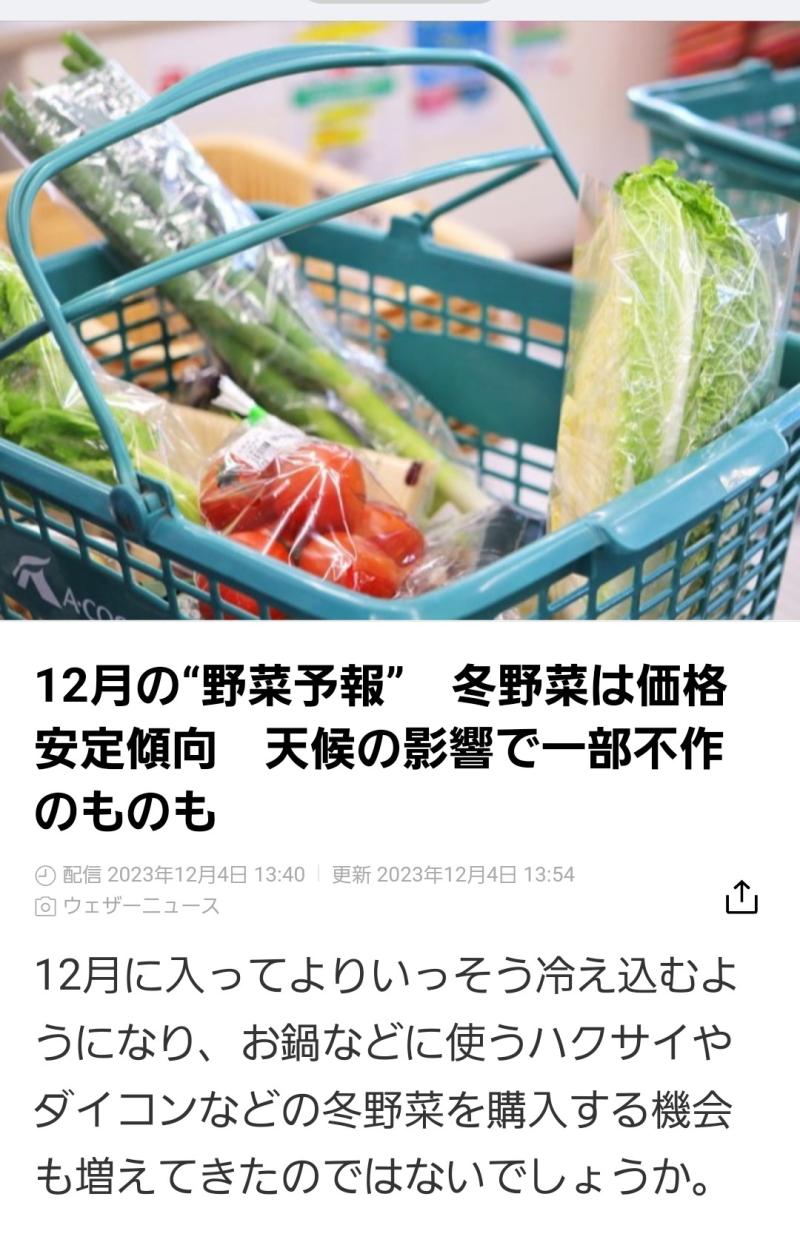 １２月の野菜予報
