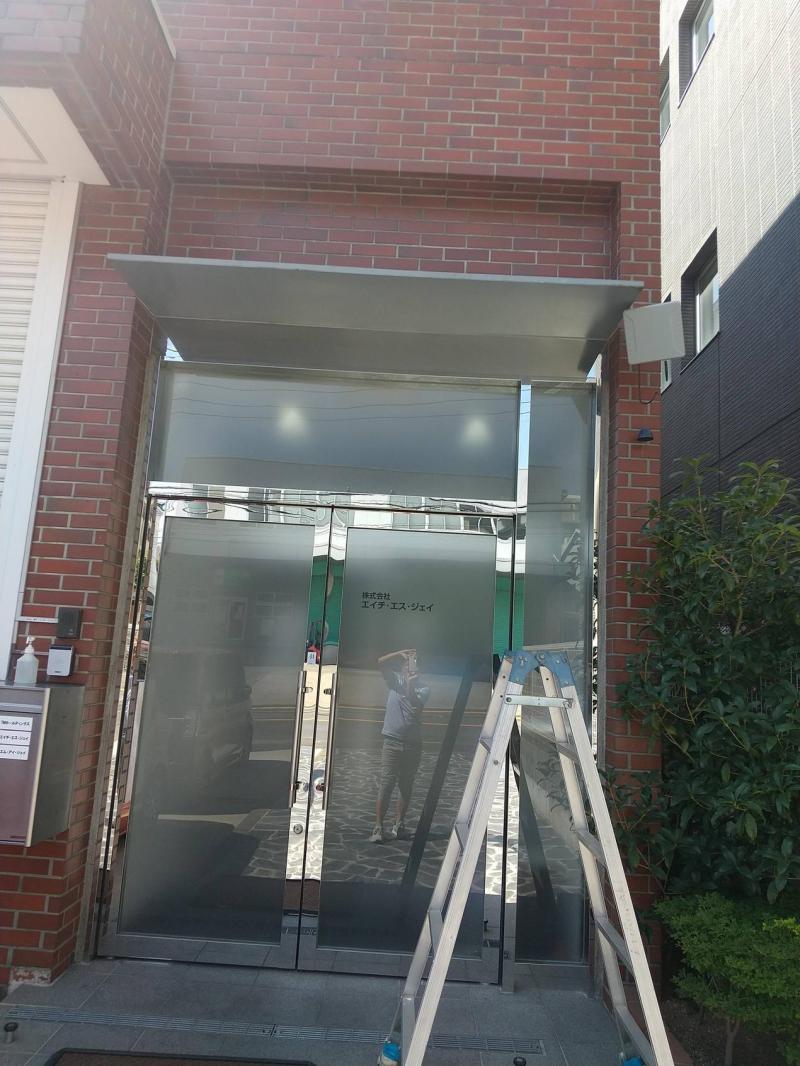 ガラス庇工事
