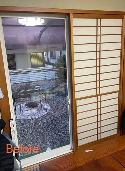 障子を取り窓全体から陽の光を