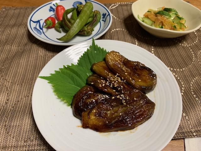 ナスでかば焼き。