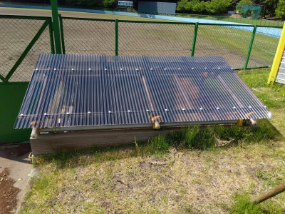 ミネトーヨー住器の【八王子市】私立大学の野球場に撒く砂置き場の屋根修繕工事の施工事例詳細写真3