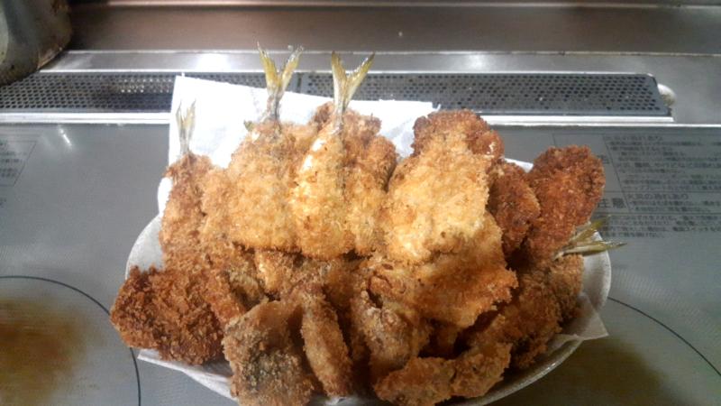 ミニアジフライ大量